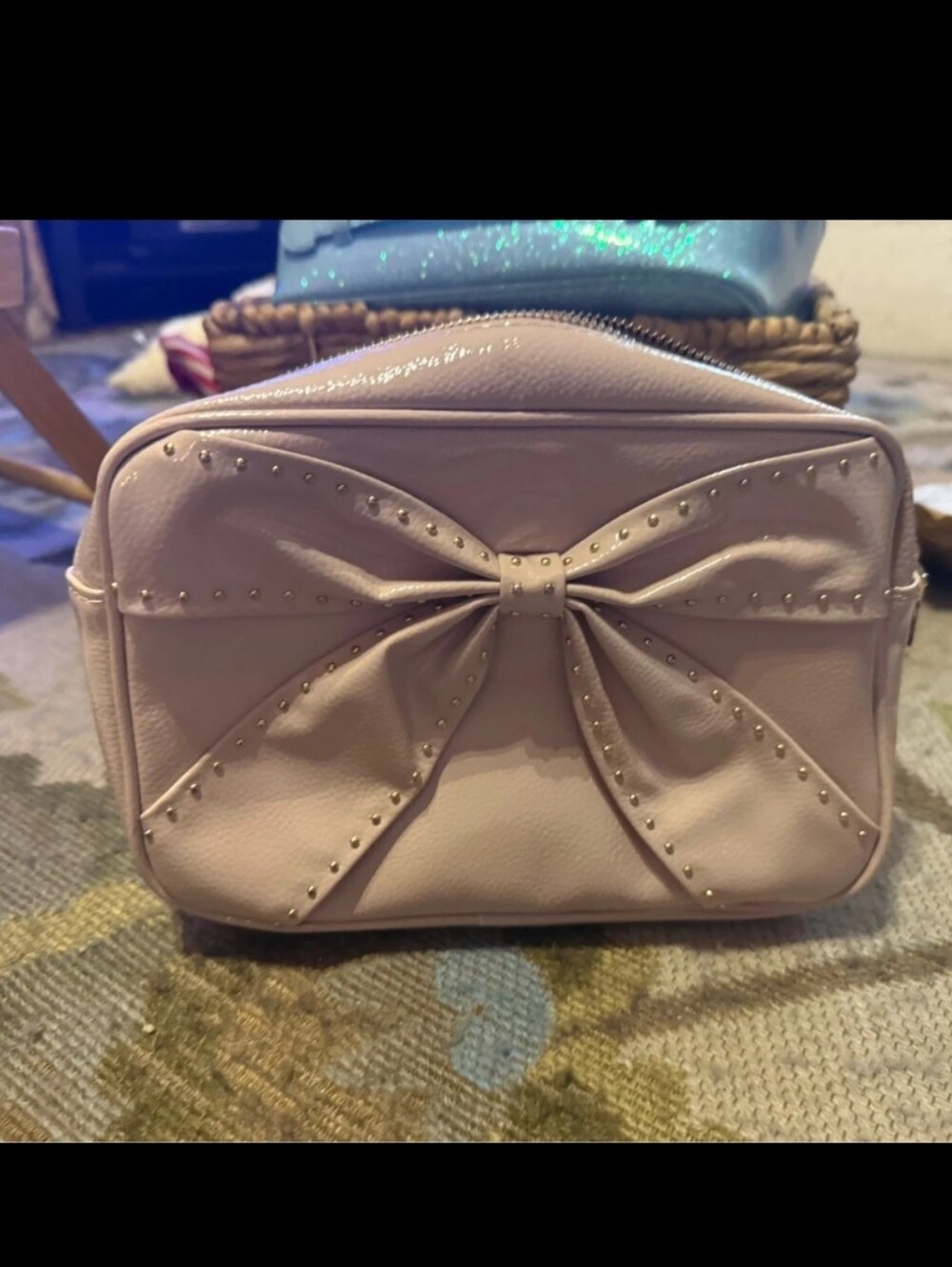 Vince Camuto Pale Pink Bow Cosmetic Bag - NWOT